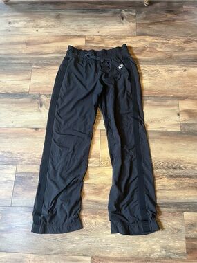 Nike Sportswear Y2K Track Pants Womens Small Black Windbreaker Baggy Drawstring